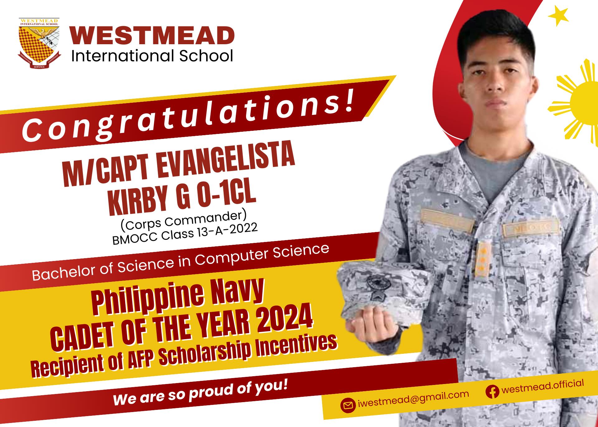Cadet of the Year 2024: M/CAPT Kirby Evangelista