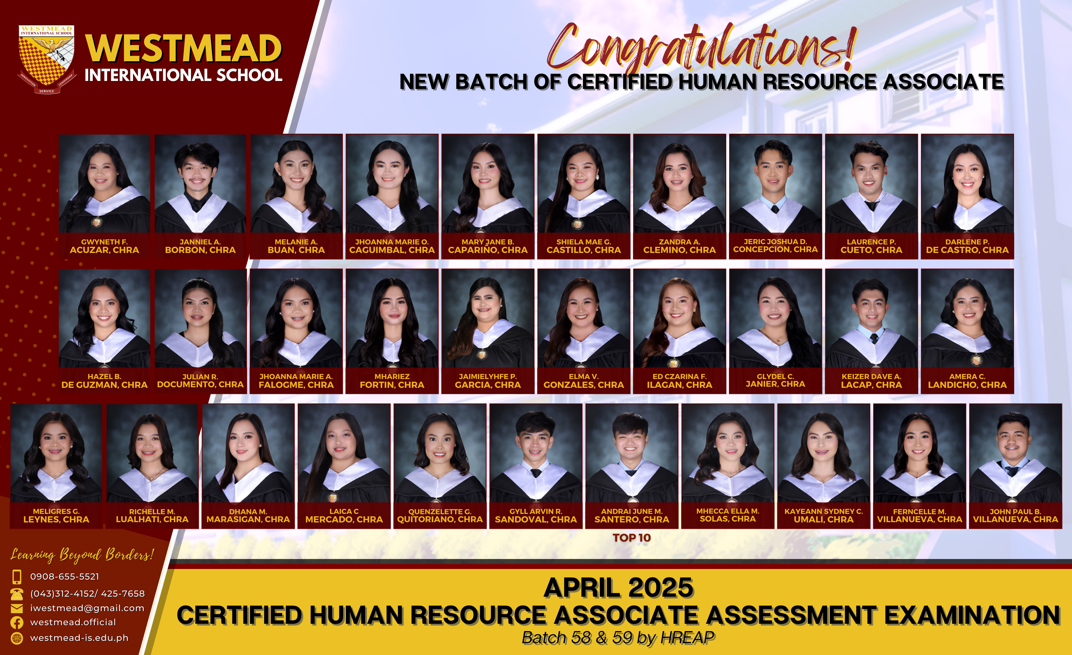 April 2025 – Certified Human Resource Associate