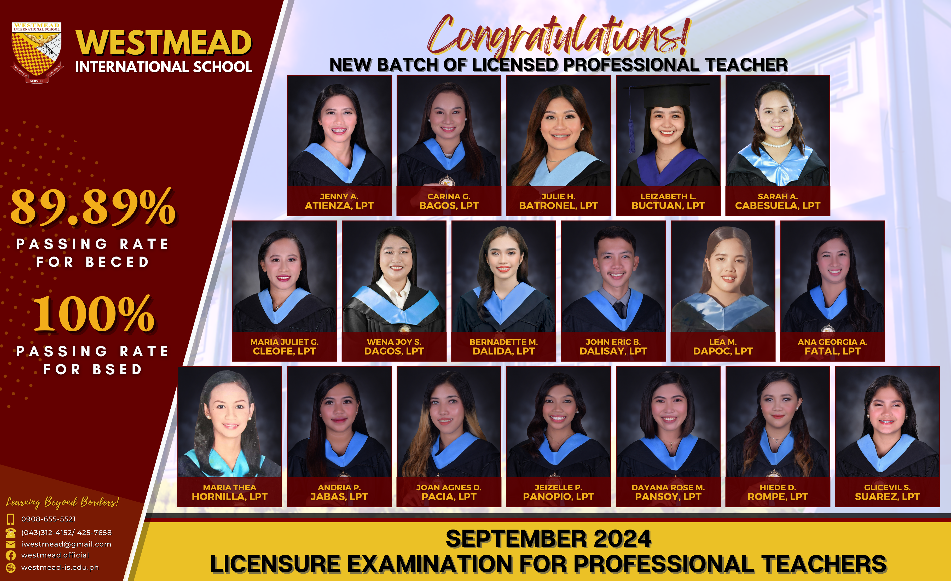 September 2024 – Licensed Professional Teachers