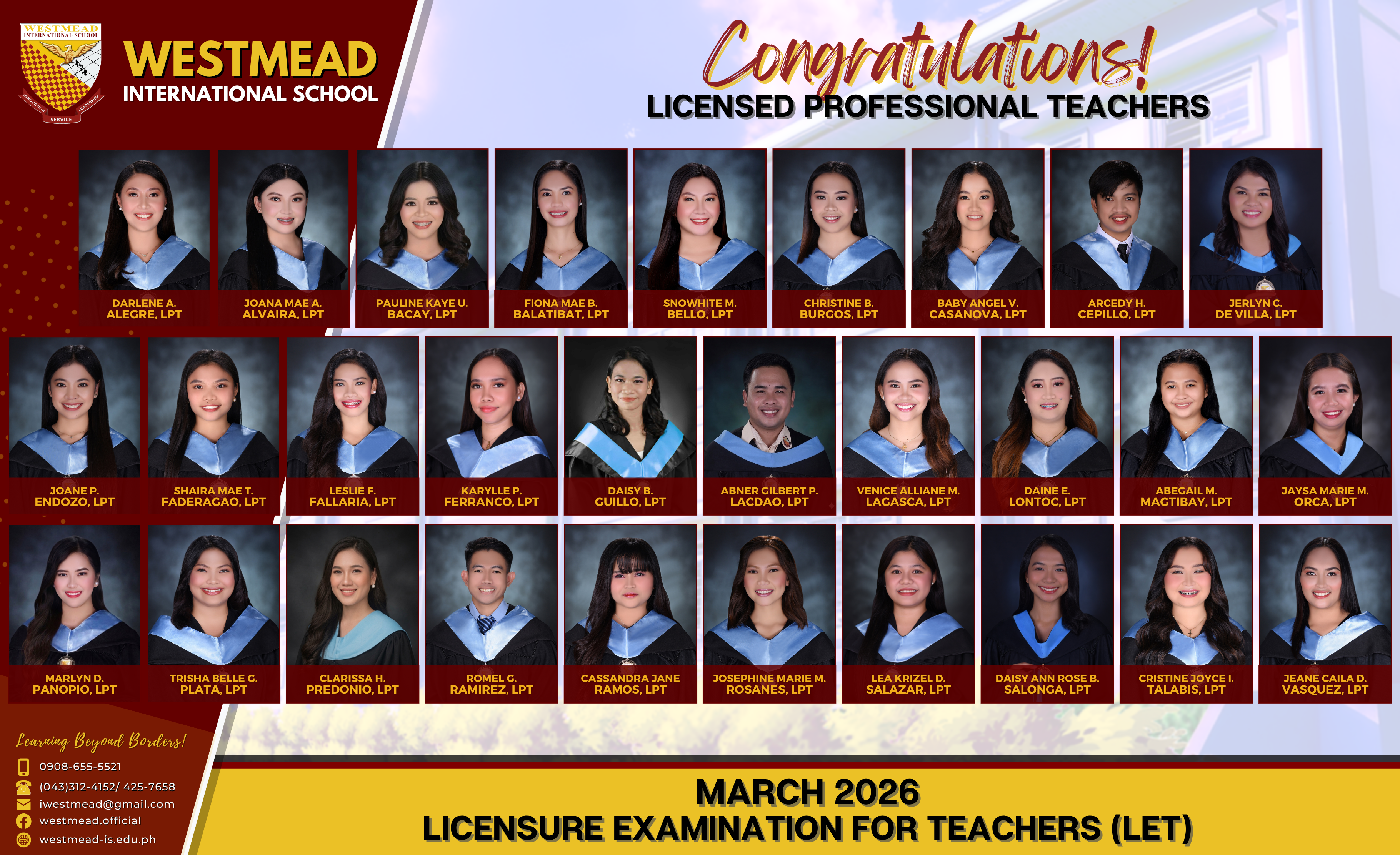 March 2026 – Licensed Professional Teachers